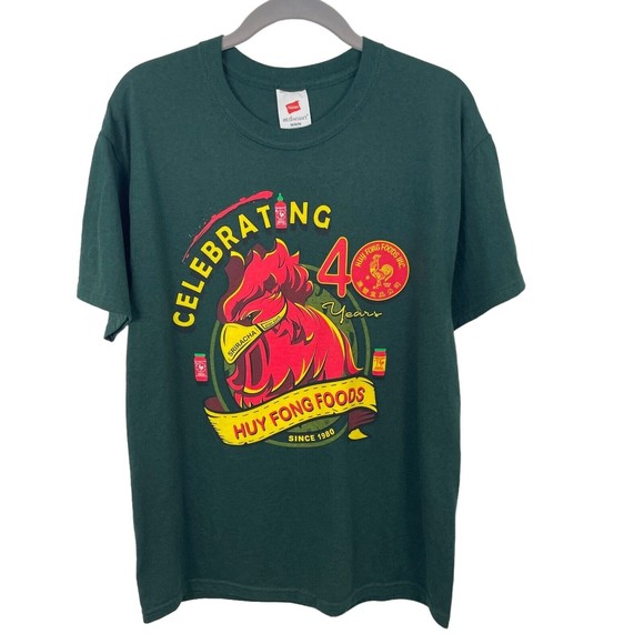 Sriracha Sauce Unisex Graphic T Shirt Green Medium Cotton Polyester Hot Chili - Picture 1 of 7